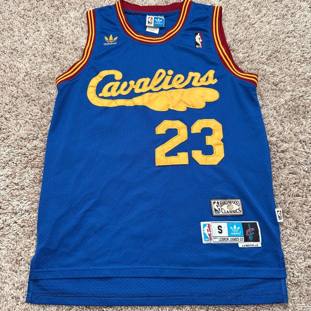 Adidas LeBron James Cleveland Cavaliers Hardwood Classics Jersey Blue 23 Small